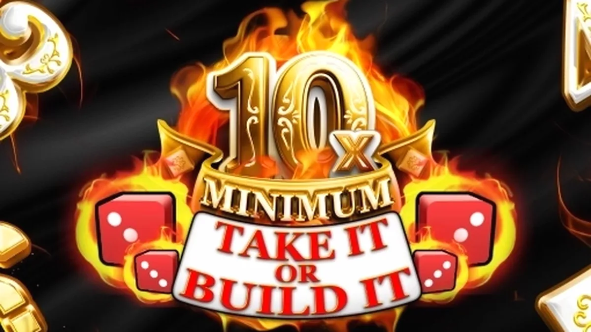 Interface do jogo 10x Minimum Take It or Build It da Spinberry